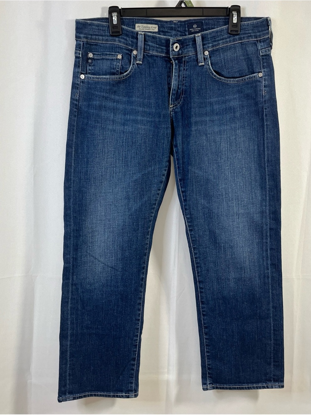 AG Adriano Goldschmied “The Tomboy Crop” Relaxed Straight Crop Jeans Size 30 USA